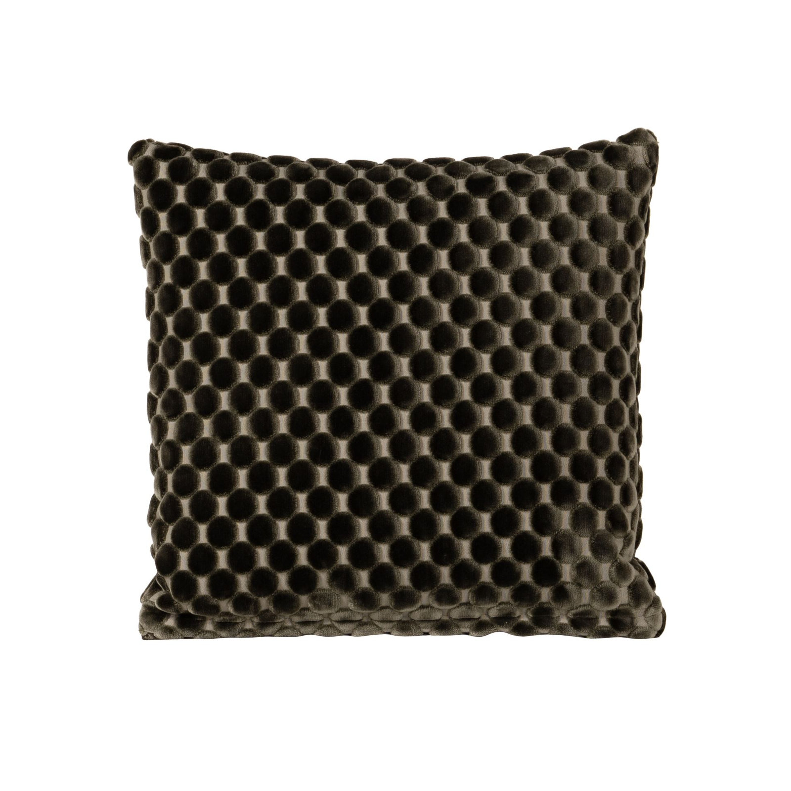 Nirvan Velvet Dot Throw Pillow, Green, Feather, Square 22"