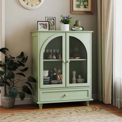Armoire de rangement de 36,8 po de hauteur avec garde-manger et portes en verre