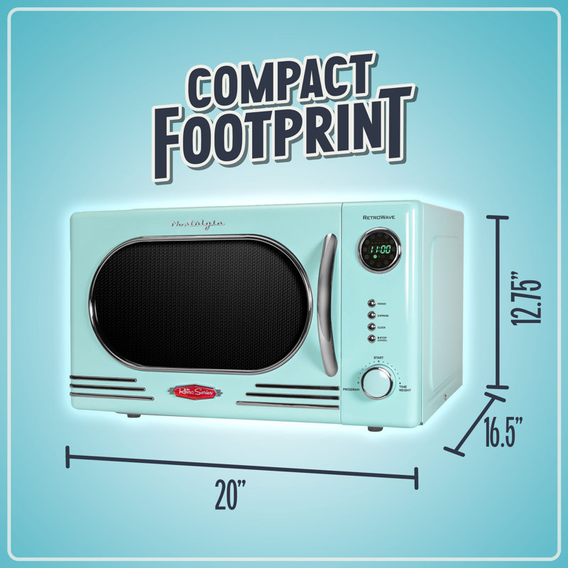 Retro Countertop Microwave 1.1 Cu Ft & 1000 Watt, Green