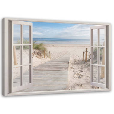 of Fensterblick House - Palmen - Gartenposter Strandbilder Meer - Hampton Strandfenster