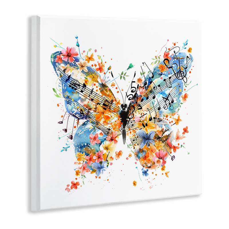  Song Notes Butterfly Wall Plaque Art by LSR Design Studio