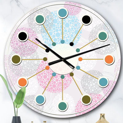 Horloge murale circulaire rétro rétro géométrique III - Mid-Century moderne