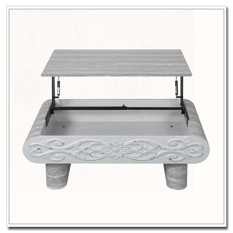 Table basse à plateau relevable Modern, Beige+Grey