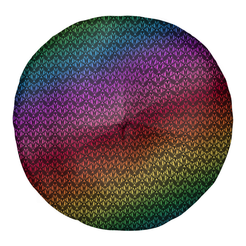 Coussin de sol Katelyn Elizabeth, 30 po x 30 po, Noir