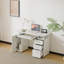 Bureau d'ordinateur à densité 45,28 po avec mélamine en relief, une porte et trois tiroirs