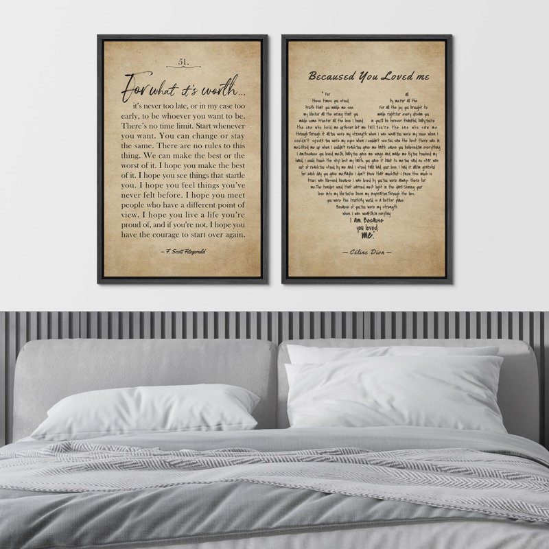 Citations emblématiques littéraires et lyriques, art moderne, décoration murale, minimaliste, 2 pièces, Noir