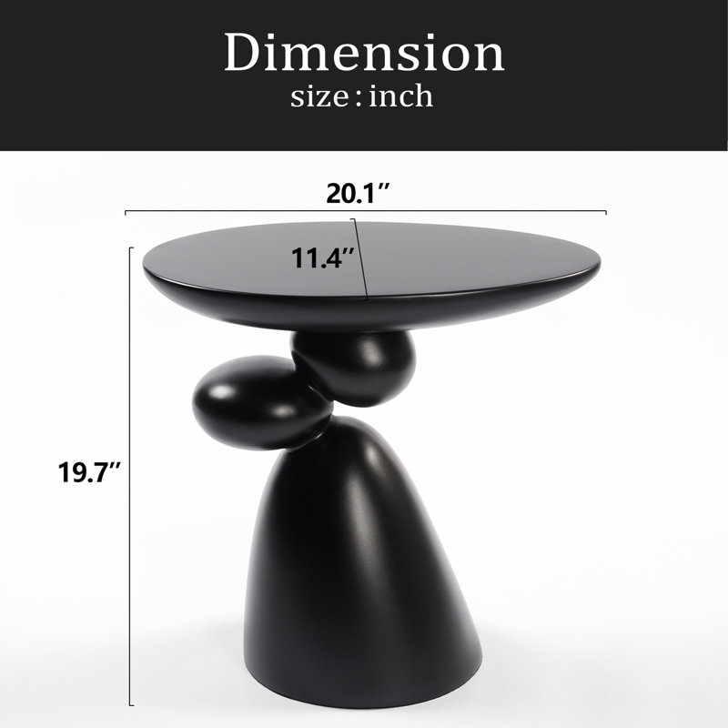 Table de bout Lucky Stone, table d'appoint en fibre de verre, table de coin minimaliste moderne, table basse avec décoration, décoration intérieure pour le salon, la chambre à coucher, la chambre d'amis