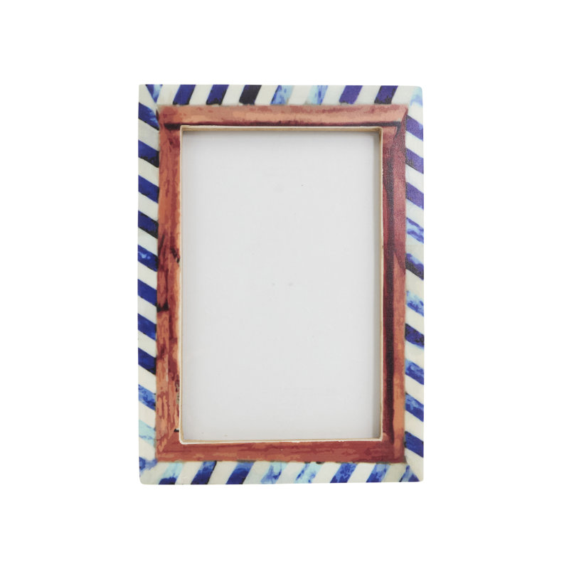 Cadre photo à chevrons en bois et os, 4 po x 6 po