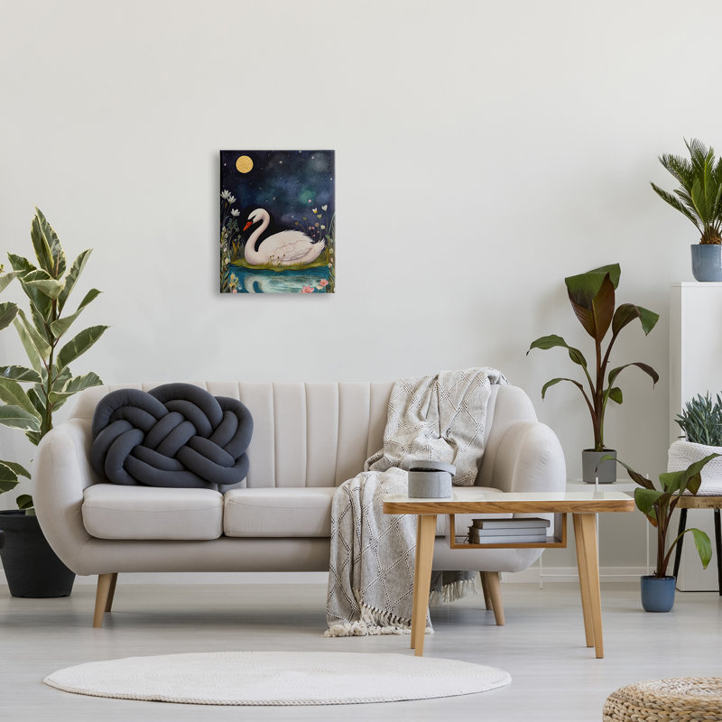«Sleeping Swan Night Sky on Canvas» par The Dutch Lady, reproduction, H 20 po x l 16 po x P 1,5 po