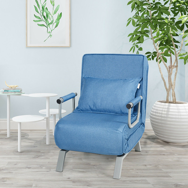 Chaise longue inclinable à deux accoudoirs Lippi, Bleu
