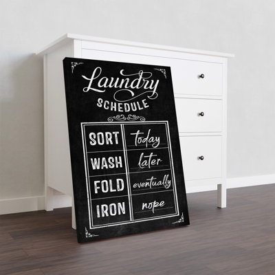Laundry Schedule Gallery Wrapped Canvas