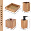 Ensemble d'accessoires de salle de bain en acacia, 4 pièces