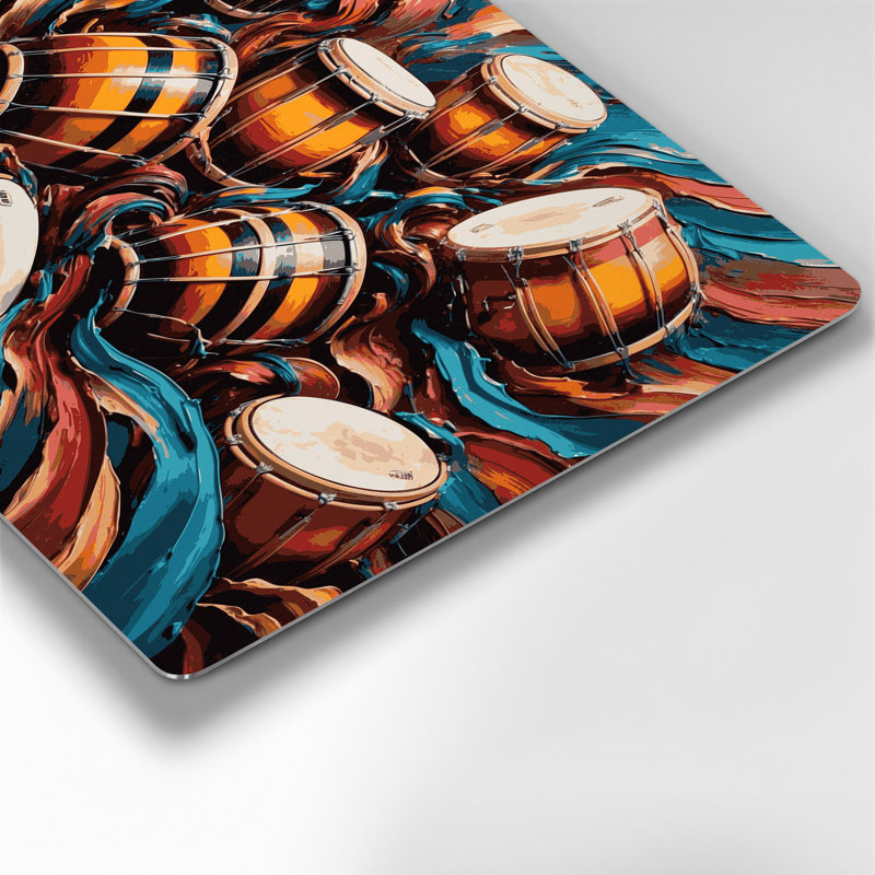 «Music Congas», art mural en métal brun, H 20 po x l 24 po