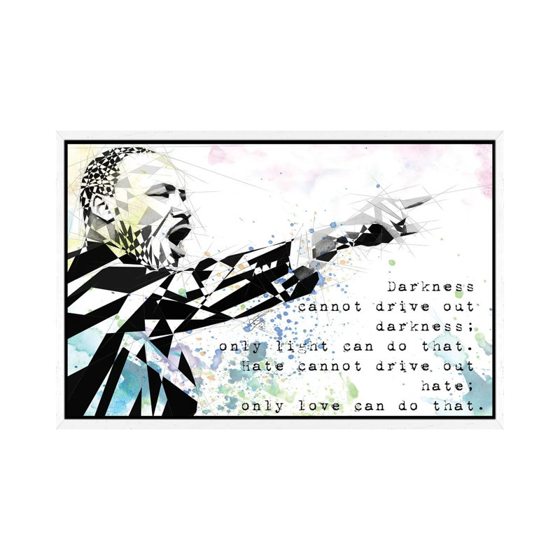 Martin Luther King by Katia Skye - Print on Canvas, 45.72cm H x 66.04cm W x 3.81cm D, White Framed