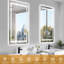 Miroir de salle de bain 55X30 pouces à DEL intelligent avec éclairage à intensité variable, 3 réglages de température de couleur, mode brouillard, compatibilité avec interrupteur mural, choix, brouillard intégré, contrôle, conception incassable-969447538