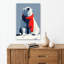 Hiver, ours polaire, écharpe, serein, abstrait, ours contemporain, faune, art mural-129144646