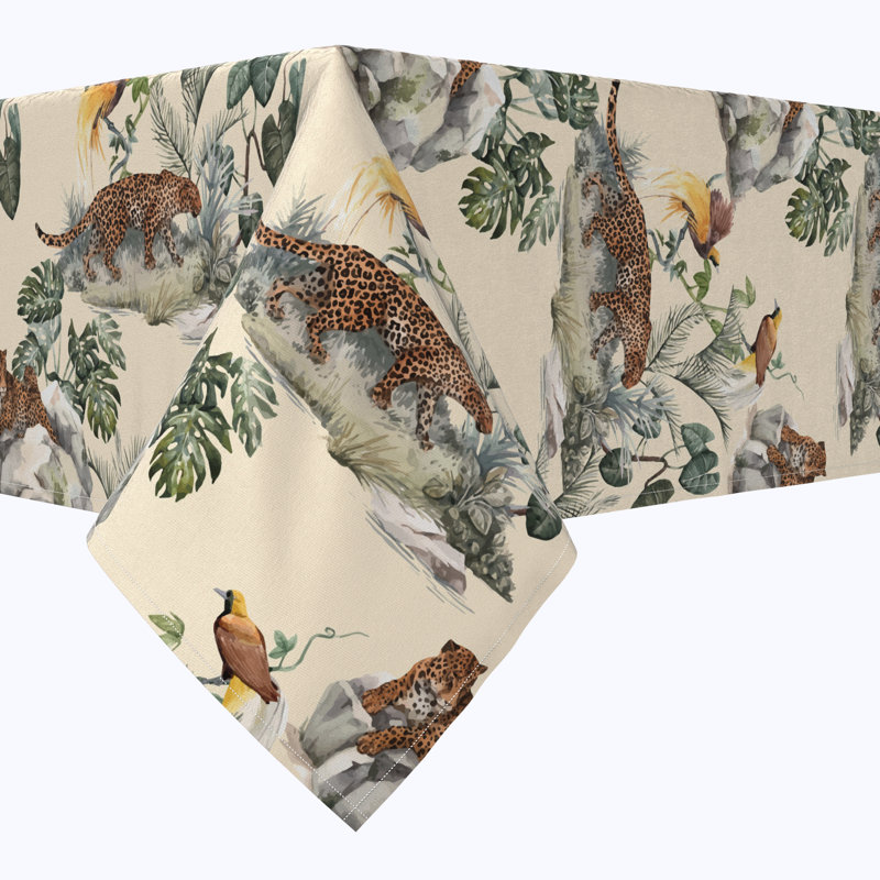 Rectangular Tablecloth, 100% Cotton, Floral 210, 84" x 52"