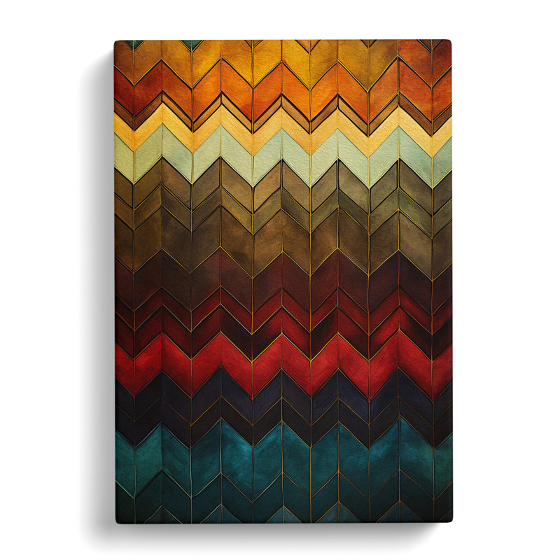 Chevrons Victorian - No Frame Print, 76cm H x 50cm W x 3cm D