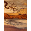 Hand-Carved Rural Scene 3D Wood Inlay Wall Art, 19-Inch Rustic Farmhouse Panel with Bull at Lake