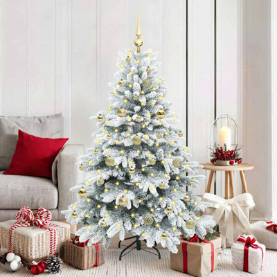 Artificial Christmas Tree with 150 LEDs Green PE and PVC
