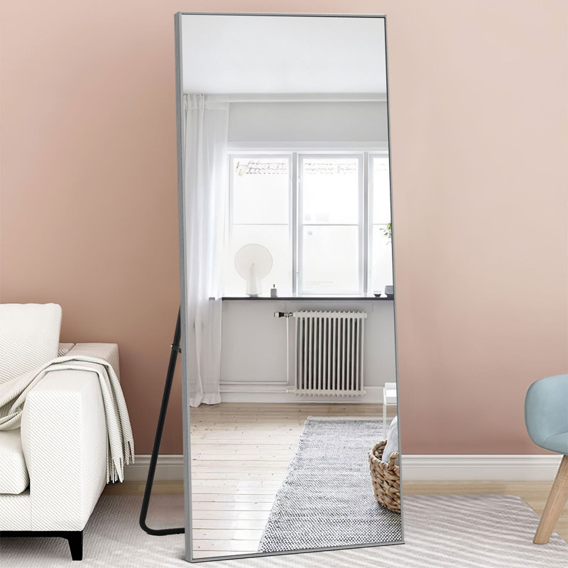 Metal Rectangle Mirror, 71"H x 31"W, Silver