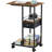 C Shaped Sofa Side Table: Couch End Table With Drawer - Bedside Table With Wheels - 19.7''L X 11.8''W X 28''H - C Mobile Tables With Storage Basket For Living Room Bedroom