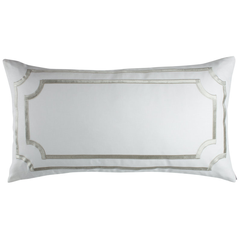 Mozart Linen Lumbar Pillow Cover & Insert, Ice Silver, 20" x 26"