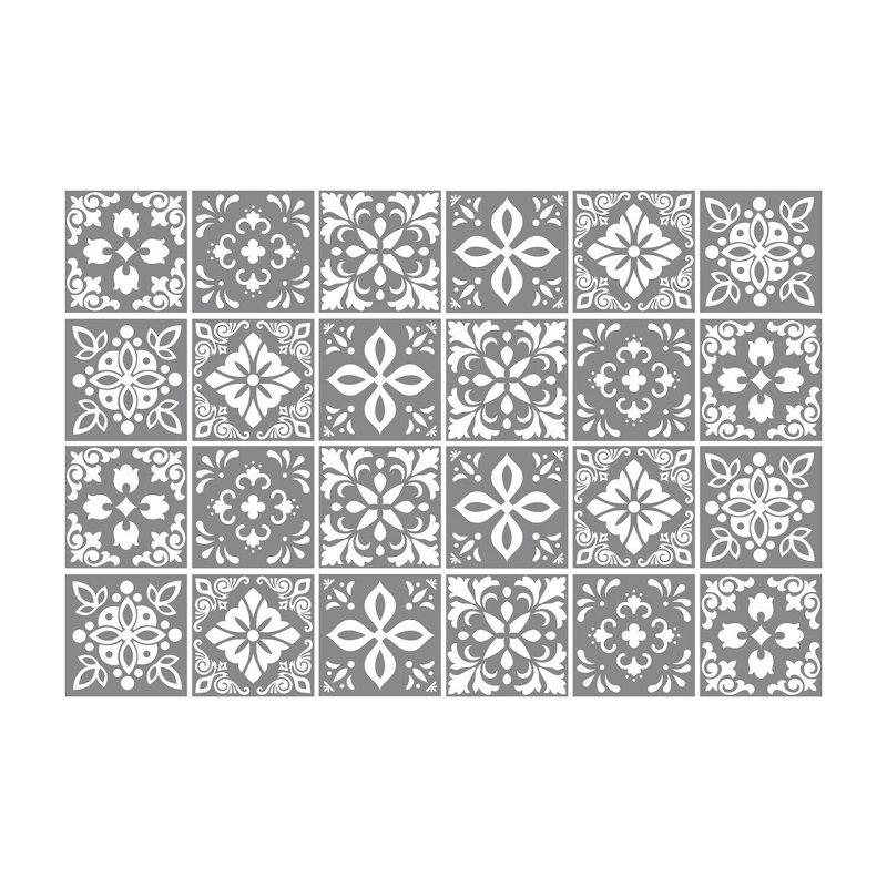 15cm x 15cm PVC Peel & Stick Mosaic Tile Sticker, Dark Grey