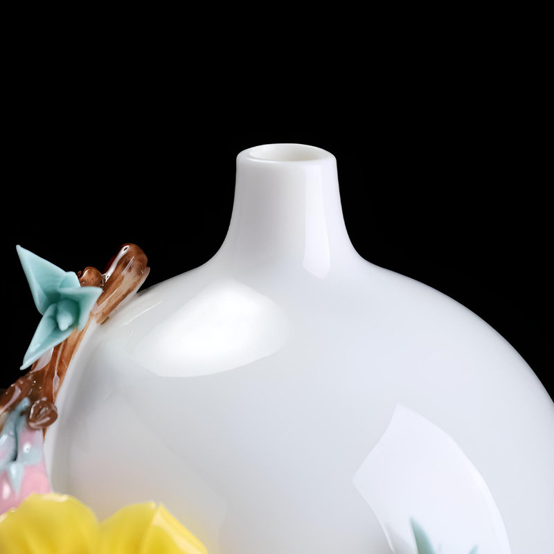 Vase en céramique fait à la main Prosperity Blossom - Décoration de table sophistiquée