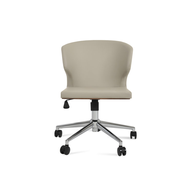 Chaise de bureau Amed, Gris clair, Chrome chrome