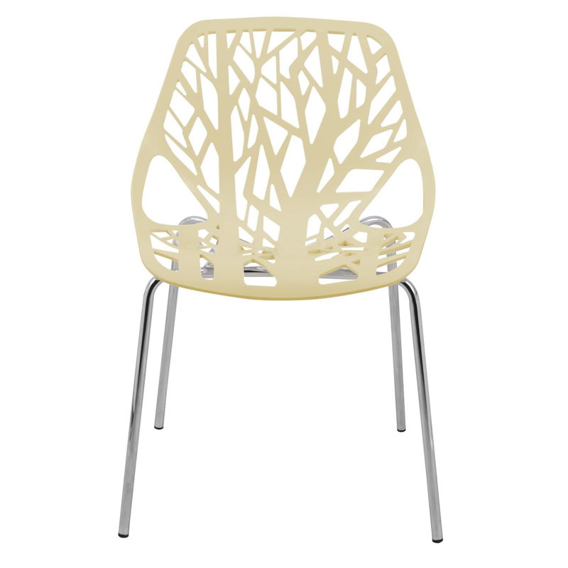 Chaise d'appoint avec pieds chromés, Tanné