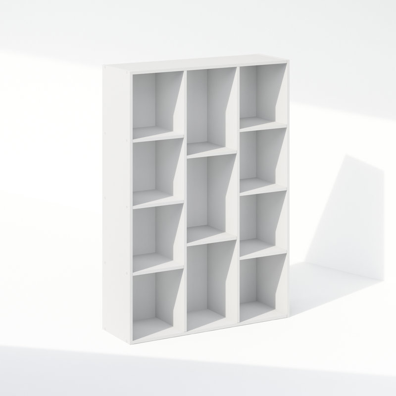 Ebern Designs Reed 11-Cube Reversible Open Shelf Multipurpose Bookcase, Storage Organizer, White