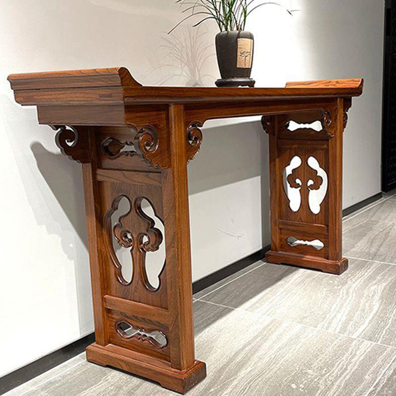 Console d'entrée chinoise en orme massif, H 31,5 po x l 50,4 po x P 15 po