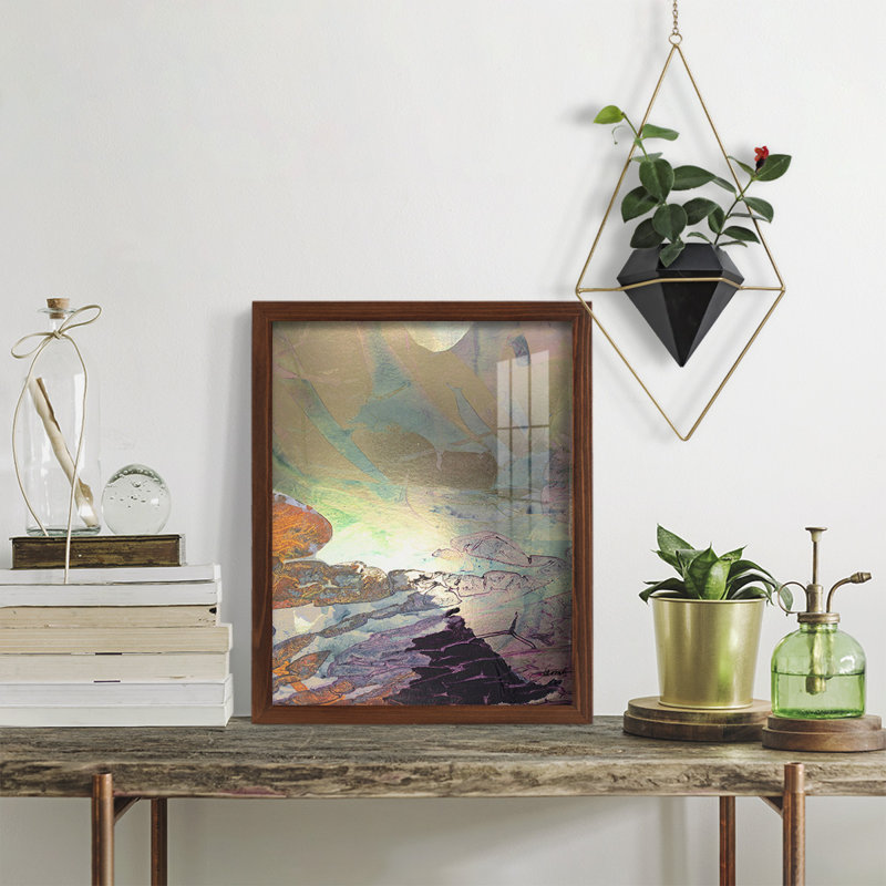 Paysage de Monet, impression encadrée sur papier, H 15 po x l 12 po x P 1 po, Châtaigne