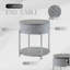 Table de bout yukino gris ultrabrillant et finition chromée