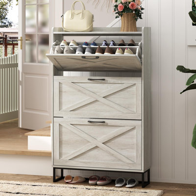 24 Pair Shoe Storage Cabinet
