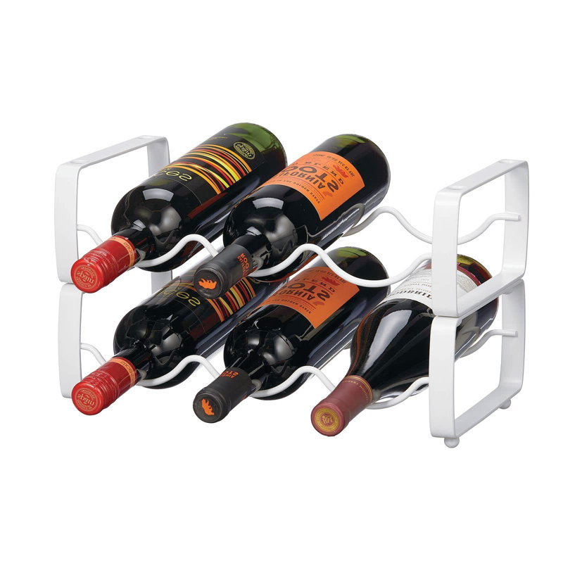 Sandnes 6 Bottle Tabletop Wine Bottle Rack, Matt White