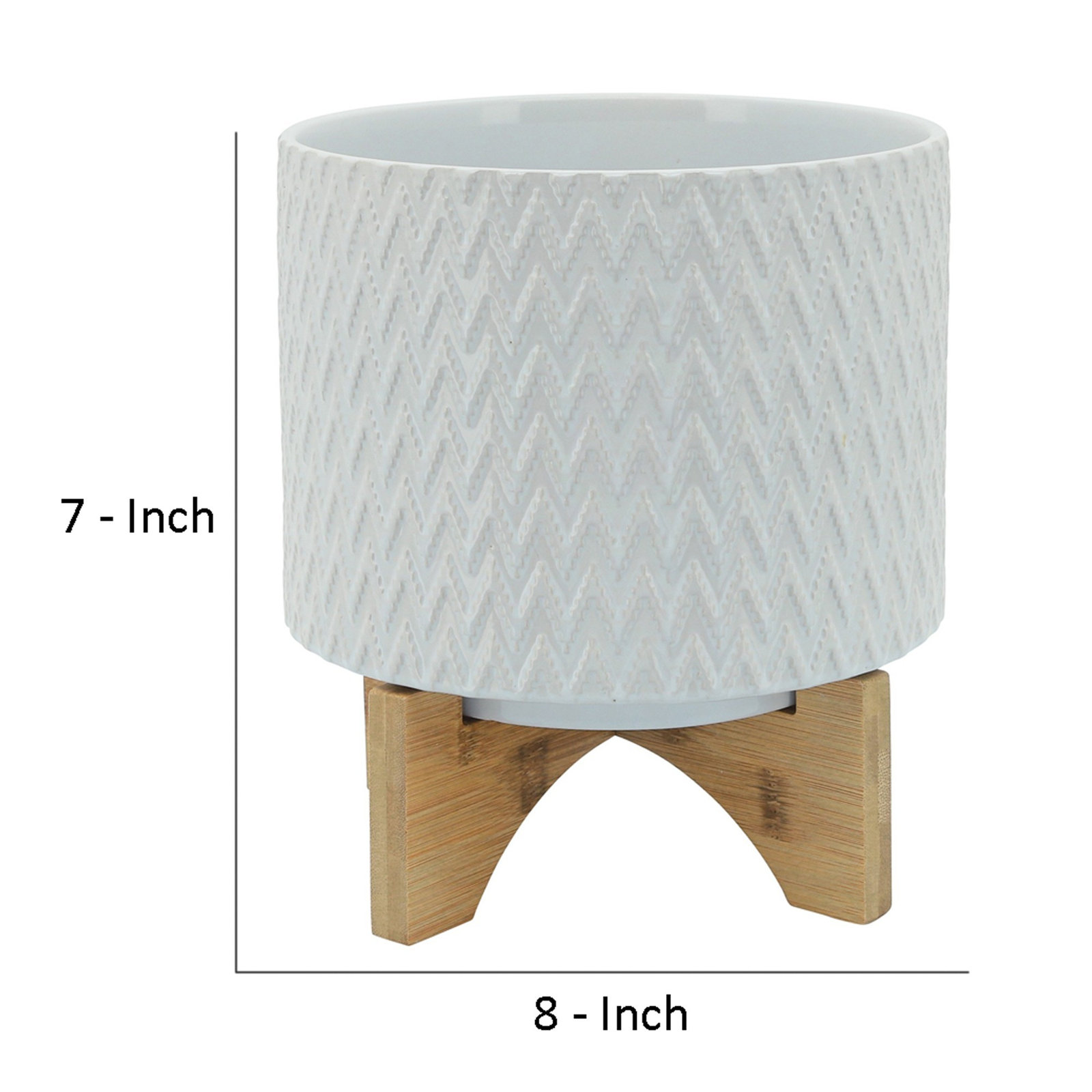 Ceramic Pot Planter, 7" H x 8" W x 8" D