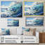 «Beach Surfs Up Pointillism II», reproduction d'art sur toile-372801552-372801559