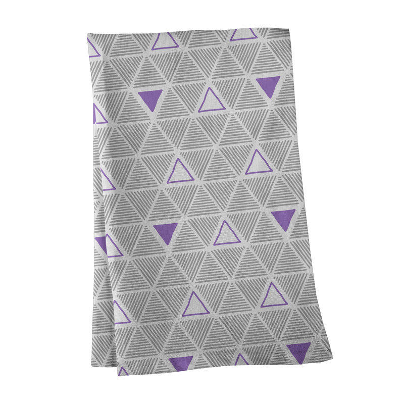 Jordao Tea Towel Kitchen Towel, Gray/Violet, Poly Twill