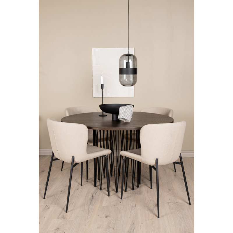 Huron 4 -Person Dining Set, Dark Grey, Dark Grey