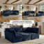 Canapé d'angle modulaire Serta® Brady 126,5 po, montage facile, confort des ressorts ensachés, pouf de rangement, tissu en velours côtelé, bleu marine-137139764