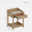 Retro Style Nightstand With 1 Drawer, An Open Shelf, Turned Legs And Metal Handles
