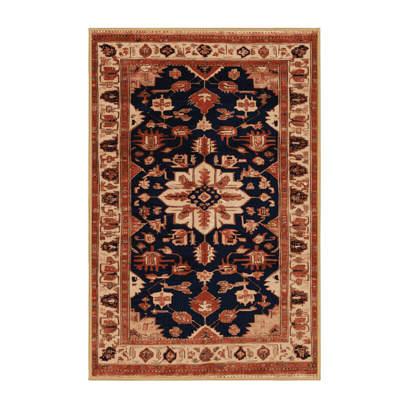 Machine Washable Persian Brown Area Rug, Rectangle 8' x 10'