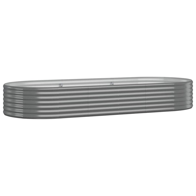 Garden Raised Bed Powder-coated Steel, grey, 36cm H x 249cm W x 100cm D
