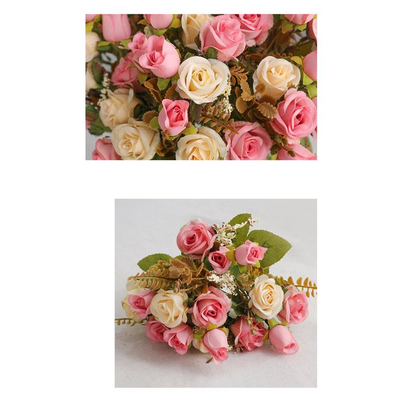 Faux fleurs artificielles pour la maison Kondieu, Rose