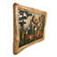 Sculpture murale rustique en bois de cerf rustique en bois intarsia avec cadre brun vivant, 36 pouces de large