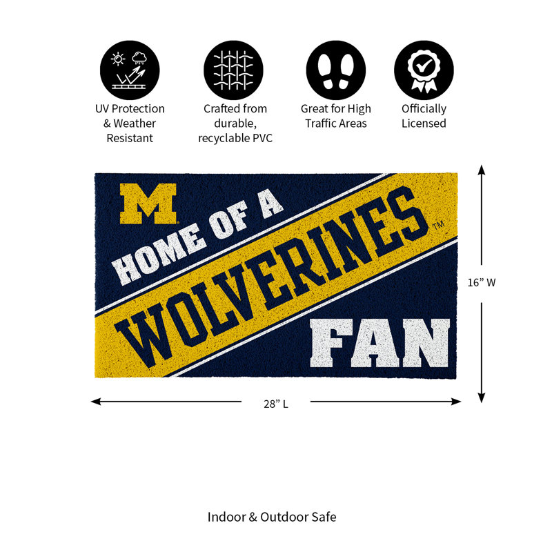 University Of Michigan "Home of a Fan" Doormat