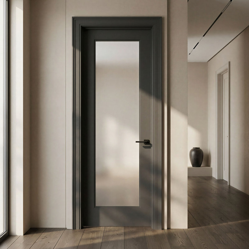 Portes Milette - Porte Cadre avec Apprêt | 1 verre Blanc Satiné | Porte intérieure |  Fait au Canada, 24 po x 80 po