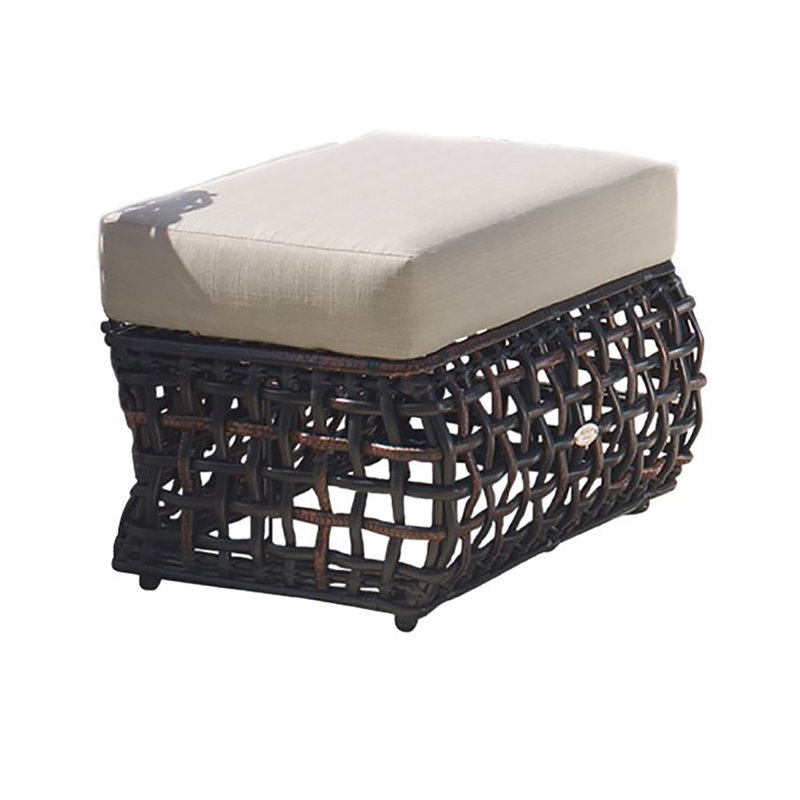 Dynasty Outdoor Ottoman, Black Mushroom, Canvas Canvas Sunbrella® Canvas
